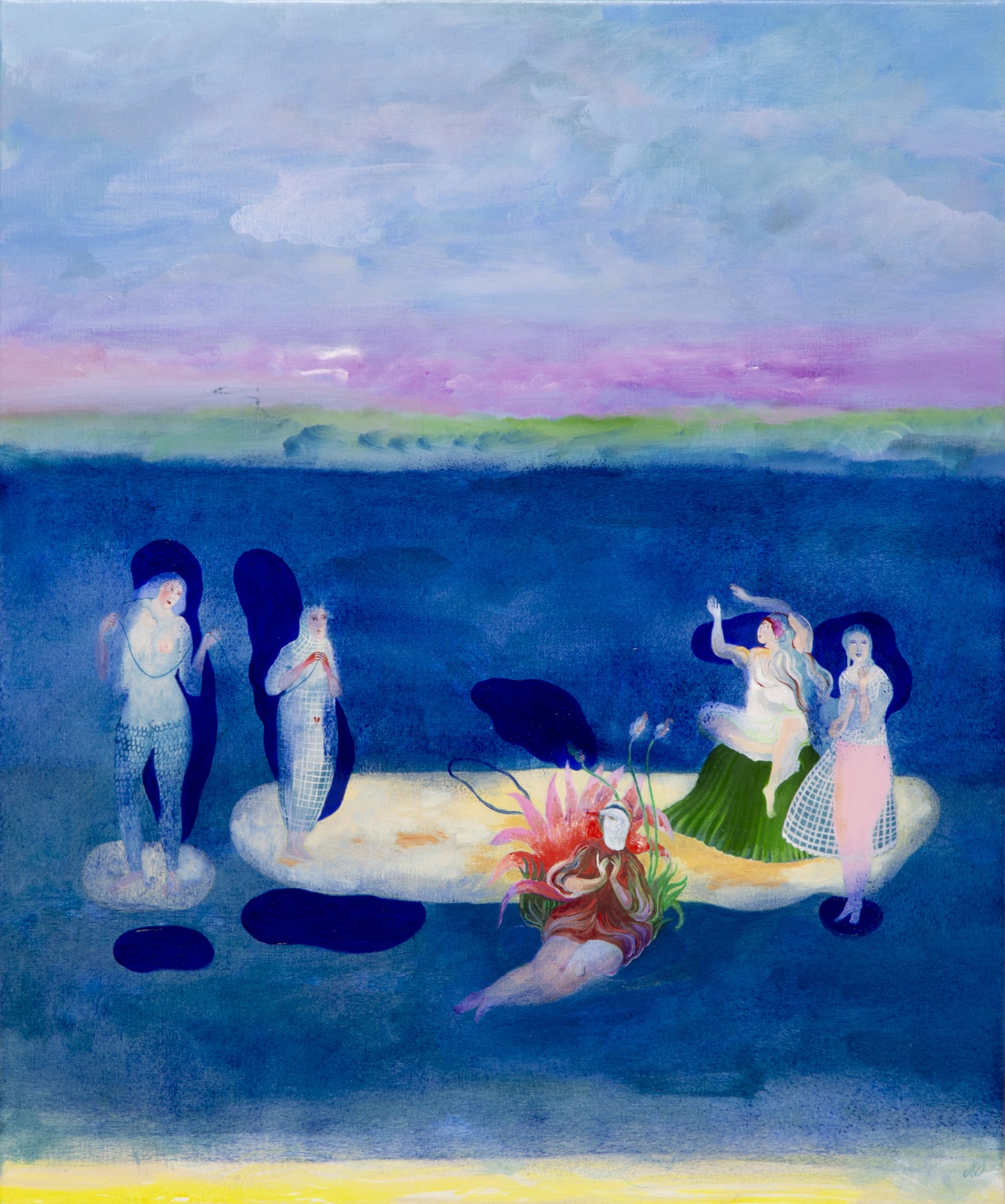LF-134-2025 — L’oiseau de l’île – huile sur toile – 55 x 46 cm – Copie