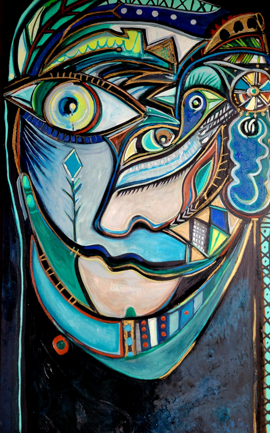 Tête de piaf 2026 Huile sur toile 100 x 60 cm
